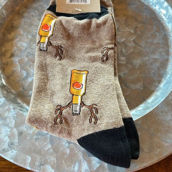 K.Bell beer/deer men’s crew casual socks NWT - Picture 4 of 4